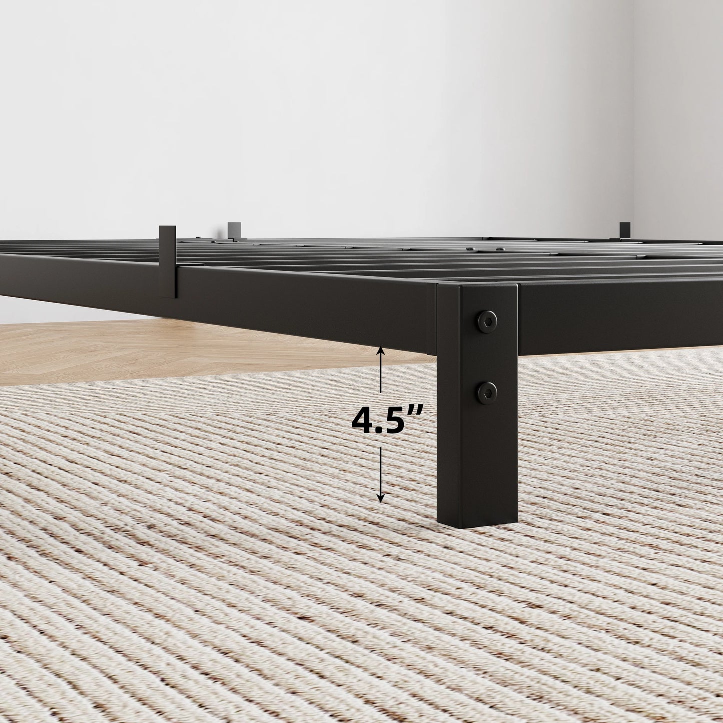 6 Inch Hight Bed Frame Low Profile Metal Platform Bed Frame Support Mattress Foundation, Noise Free, Twin/Full/Queen Size