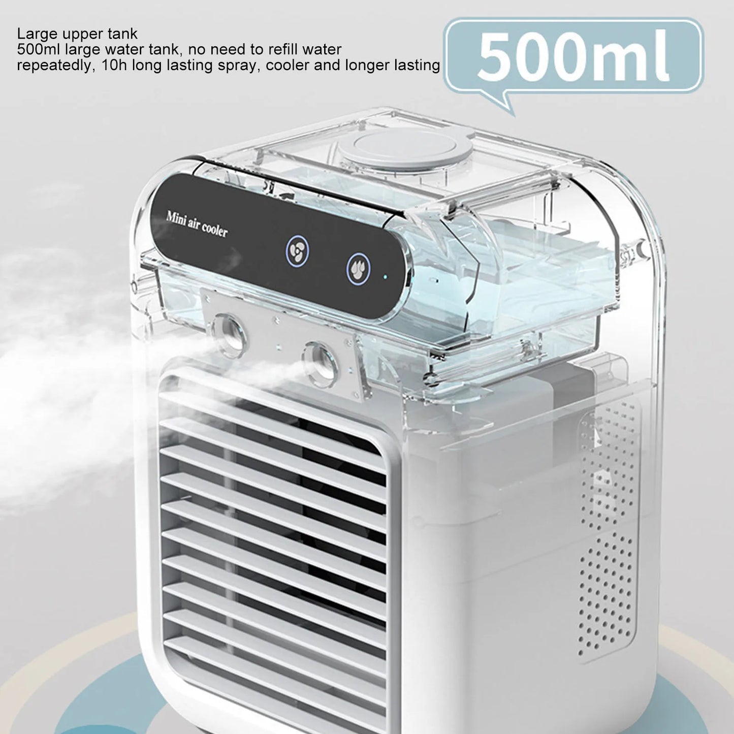 Portable Air Conditioner Professional Efficient Cooling Long Lasting Spray 500ml Water Tank Small Air Cooler for Room Office