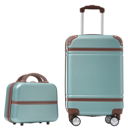 20" Hardside Luggage Set with Cosmetic Case Spinner Wheels Carry on Suitcase Lightweight Durable Travel Suitcase Rolling Luggage