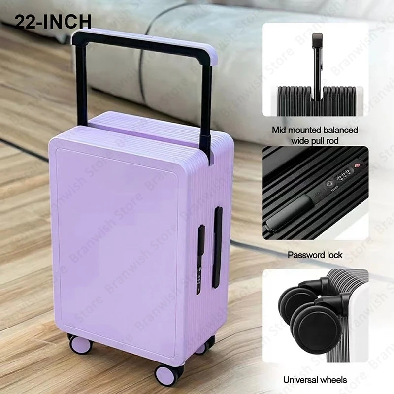 Basics Suitcase Trolley Case With TSA Lock Travelling Suitcase Wide Trolley Luggage With Spinner Wheels 22Inch Rolling Luggage