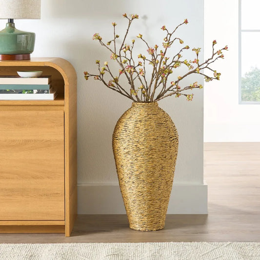 22" Woven Faux Seagrass Floor Vase, Decorative floor vase for your entryway, dining room, living room, and more