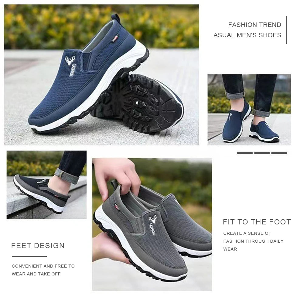 Men Penny Boat Shoes Sports Shoes Slip On Running Hiking Sneakers Non-Slip Comfortable for Outdoor Activity Hiking Walking