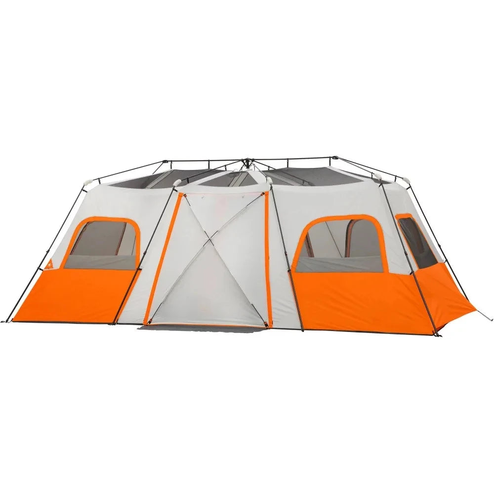 12 Person Instant Cabin Tent with Integrated LED Lights, 3 Rooms, 47.87 lbs