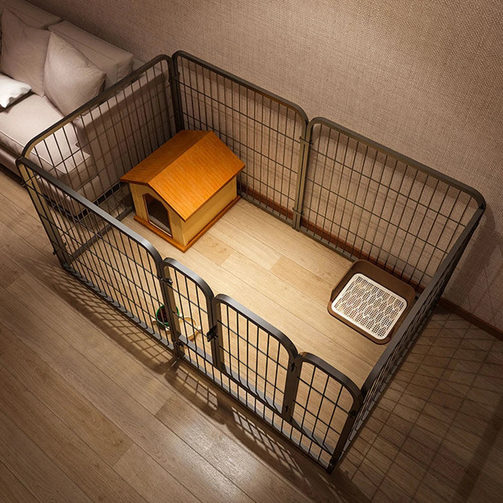 6 Panels Heavy Duty Dog Puppy Playpen Foldable Puppy Kennel Cage Fence Dog Exercise Fence for Dog Cat Rabbit Exercise